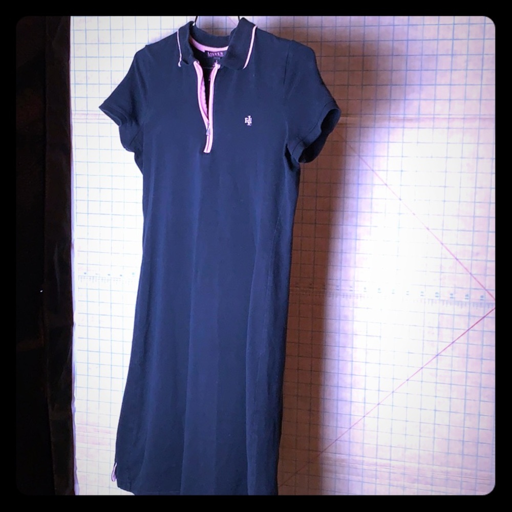 Ralph Lauren Colored Black and Pink Polo Dress